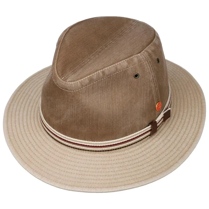 Men Traveler Hats Mayser Menowin Twotone Fabric Hat Khaki Men Traveler Hats Mayser Menowin Twotone Fabric Hat Khaki