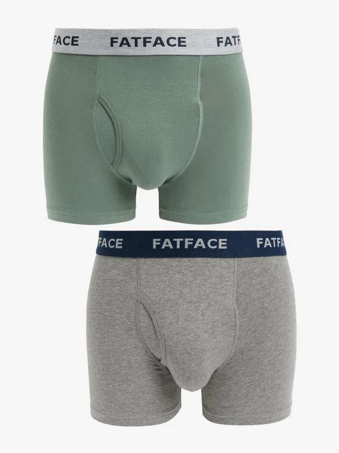 Men Underwear Fat Face Multi Plain Boxers 2 Pack
