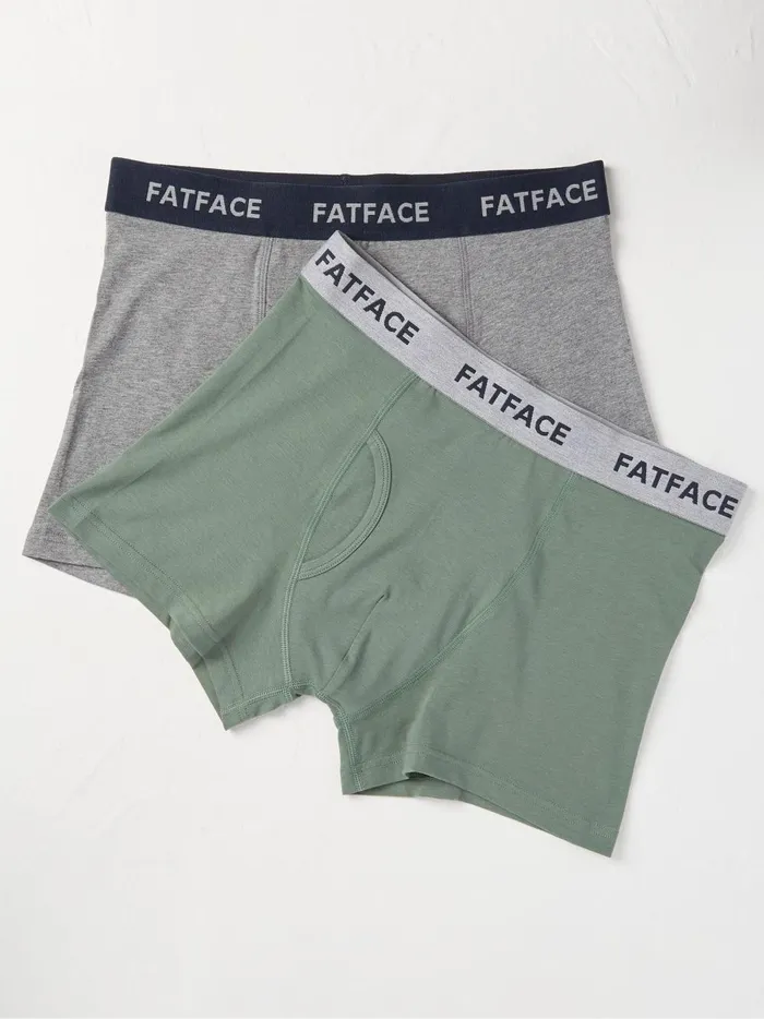 Men Underwear Fat Face Multi Plain Boxers 2 Pack