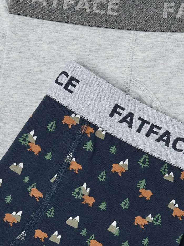 Men Underwear Fat Face Navy Bear Print Boxers 2 Pack Men Underwear Fat Face Navy Bear Print Boxers 2 Pack