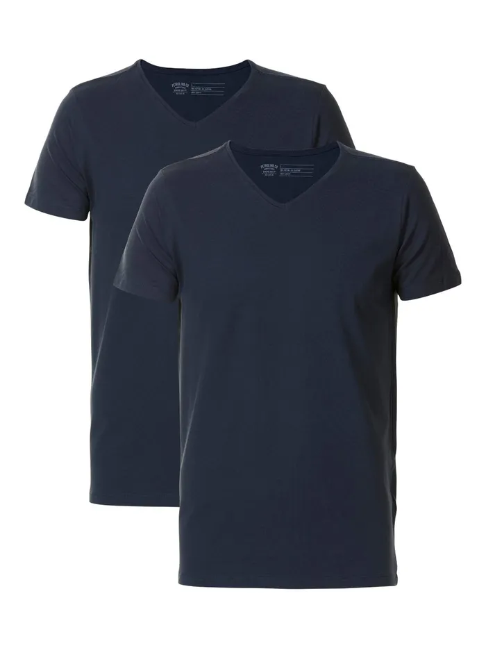 Men Underwear Petrol Industries 2 Pack Basic TShirt VNeck Deep Navy Men Underwear Petrol Industries 2 Pack Basic TShirt VNeck Deep Navy