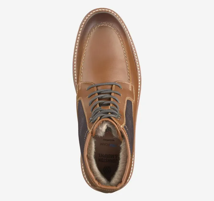 Men Upton Lug Shearling Moc Toe Boot Dark Tan Waterproof Full Grain JohnstonandMurphy LaceUps Men Upton Lug Shearling Moc Toe Boot Dark Tan Waterproof Full Grain JohnstonandMurphy LaceUps
