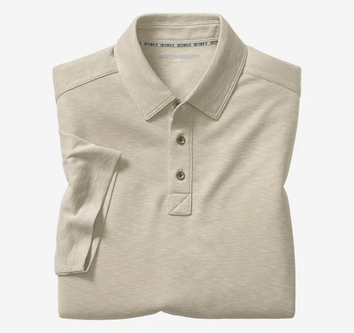 Men Vintage Slub Polo Stone JohnstonandMurphy Polos and Tees
