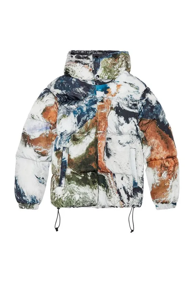 Men WRolfysFdPrint Blackwhite Diesel Outerwear And Jackets Men WRolfysFdPrint Blackwhite Diesel Outerwear And Jackets