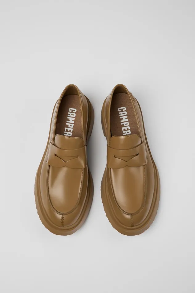 Men Walden Brown Leather Moccasin Camper Formal Shoes Men Walden Brown Leather Moccasin Camper Formal Shoes