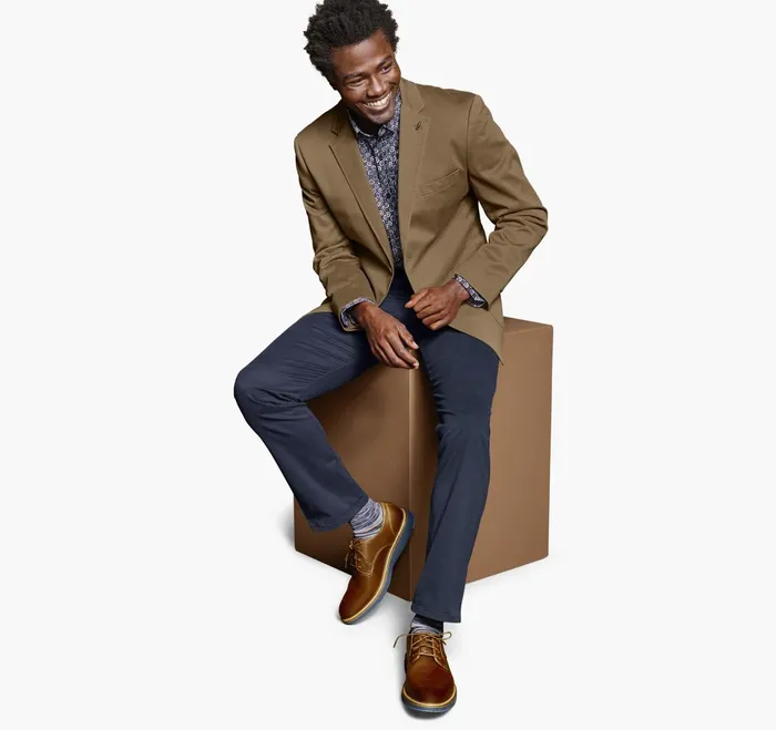 Men Washed Cotton Blazer Brown JohnstonandMurphy Blazers Men Washed Cotton Blazer Brown JohnstonandMurphy Blazers