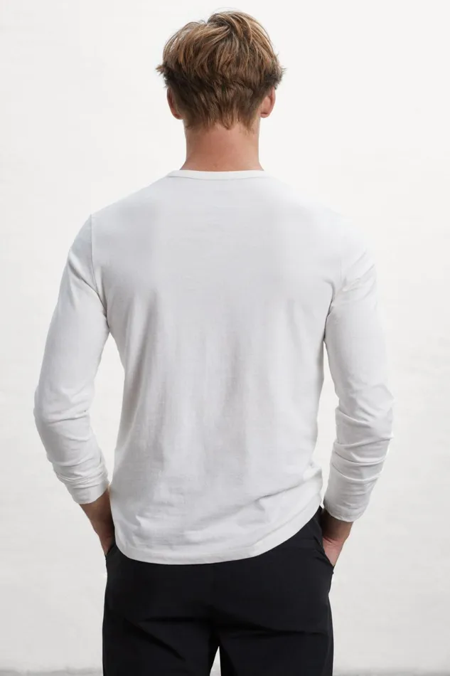 Men White Barth LongSleeved TShirt Ecoalf TShirts