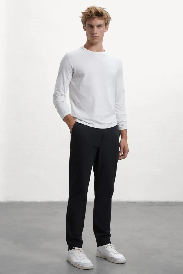 Men White Barth LongSleeved TShirt Ecoalf TShirts