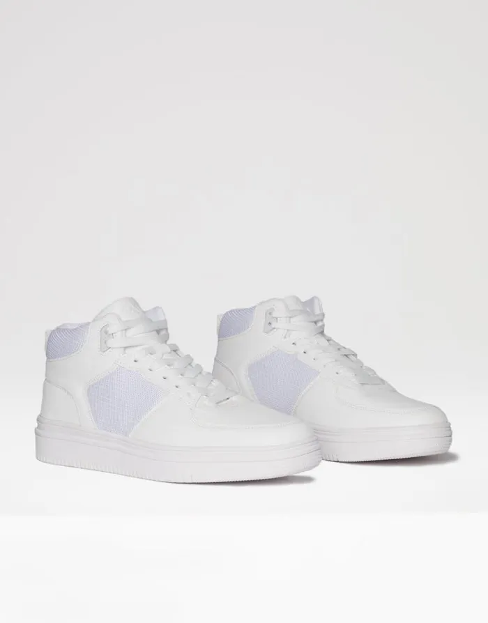 Men White Sport Panel High Top Trainers Threadbare Trainers Men White Sport Panel High Top Trainers Threadbare Trainers