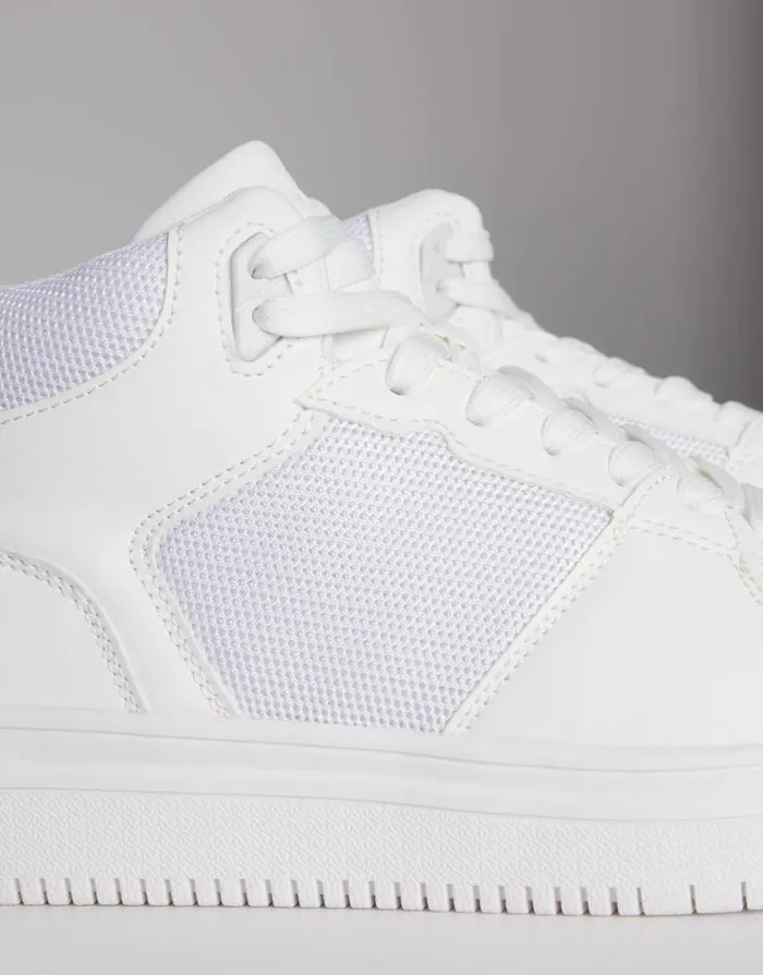 Men White Sport Panel High Top Trainers Threadbare Trainers Men White Sport Panel High Top Trainers Threadbare Trainers