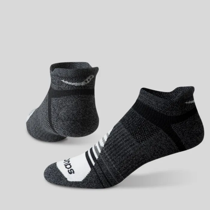 MenWomen Inferno Merino Wool Blend No Show 3Pack Sock Grey Marl Saucony Socks