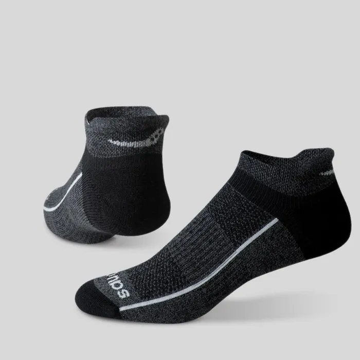 MenWomen Inferno Merino Wool Blend No Show 3Pack Sock Grey Marl Saucony Socks