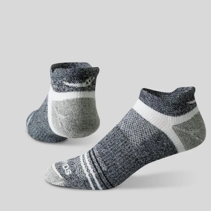MenWomen Inferno Merino Wool Blend No Show 3Pack Sock Grey Marl Saucony Socks