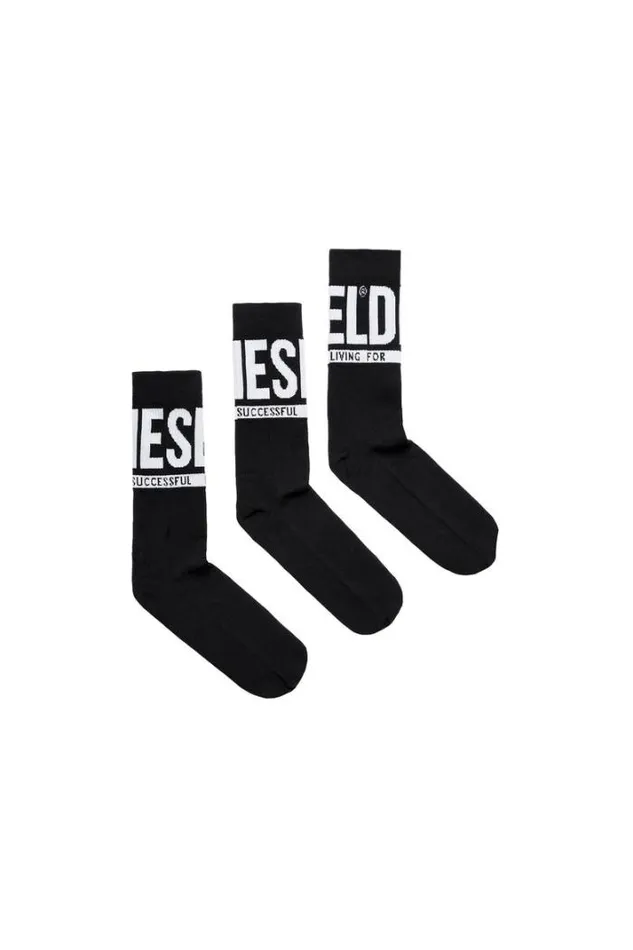 MenWomen SkmRayThreepack Black Diesel Socks