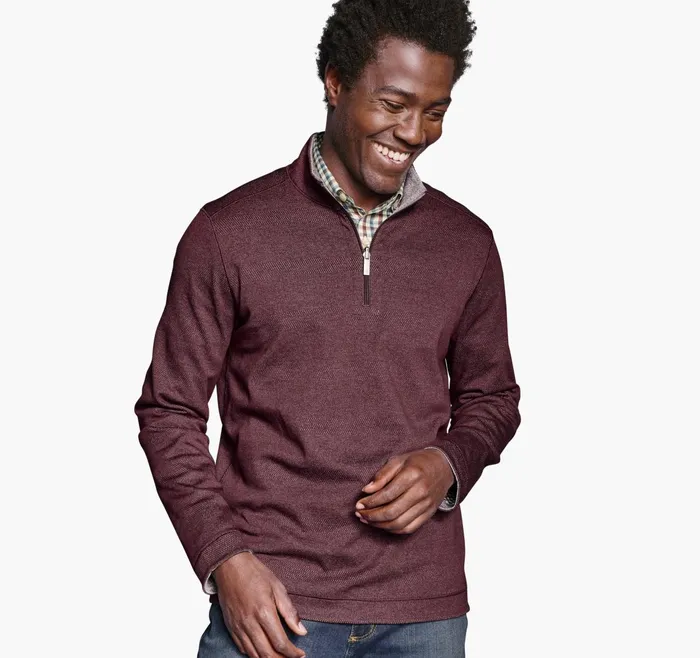 Men Xc4 Performance Reversible QuarterZip Burgundycharcoal JohnstonandMurphy Sweaters and Knits Men Xc4 Performance Reversible QuarterZip Burgundycharcoal JohnstonandMurphy Sweaters and Knits