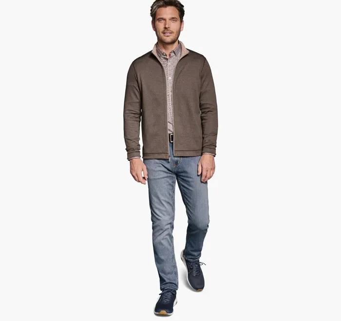 Men Xc4 Reversible Full Zip Brownrust JohnstonandMurphy Sweaters and Knits