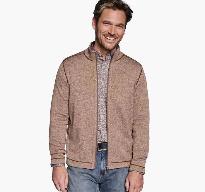Men Xc4 Reversible Full Zip Brownrust JohnstonandMurphy Sweaters and Knits Men Xc4 Reversible Full Zip Brownrust JohnstonandMurphy Sweaters and Knits