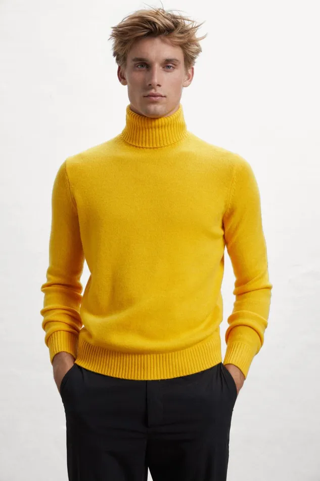 Men Yellow Bruna Knitted Jumper Ecoalf Knitwear
