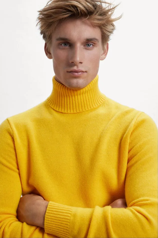 Men Yellow Bruna Knitted Jumper Ecoalf Knitwear