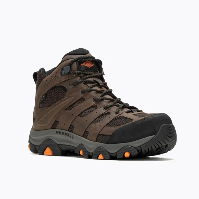 Merrell Boots Men Moab Vertex 2 Mid Waterproof Carbon Fiber Work Boot Wide Width Earth