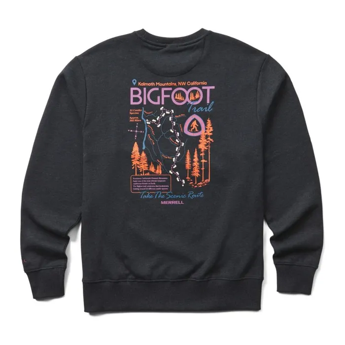 Merrell Tops Men Bigfoot Fleece Crewneck Black Heather