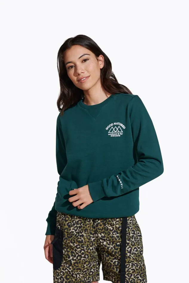 Merrell Tops Women Good Natured Fleece Crew Neck Sea Moss
