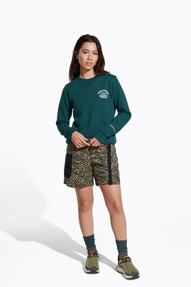 Merrell Tops Women Good Natured Fleece Crew Neck Sea Moss