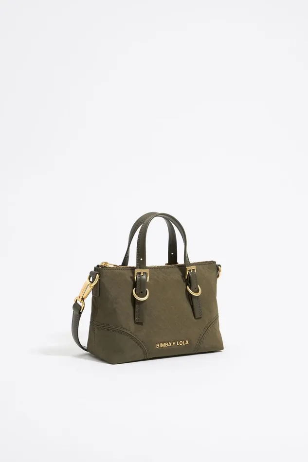 Mini Khaki Nylon Shopper Bag Khaki Women Bimba Y Lola Crossbody Bags
