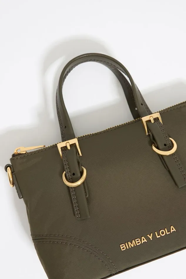 Mini Khaki Nylon Shopper Bag Khaki Women Bimba Y Lola Crossbody Bags Mini Khaki Nylon Shopper Bag Khaki Women Bimba Y Lola Crossbody Bags