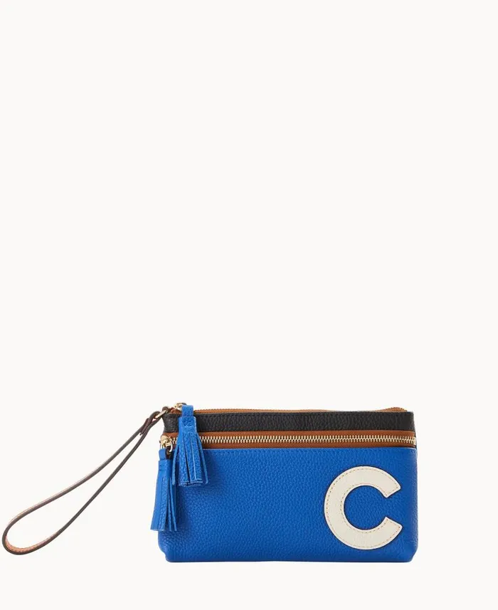 MLB Cubs Double Zip Wristlet Cubs ManWoman Dooney and Bourke Wallets