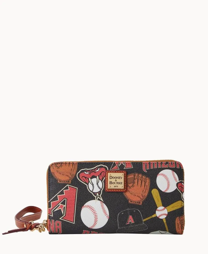 MLB Diamondbacks Large Zip Around Wristlet Diamondbacks ManWoman Dooney and Bourke Wallets