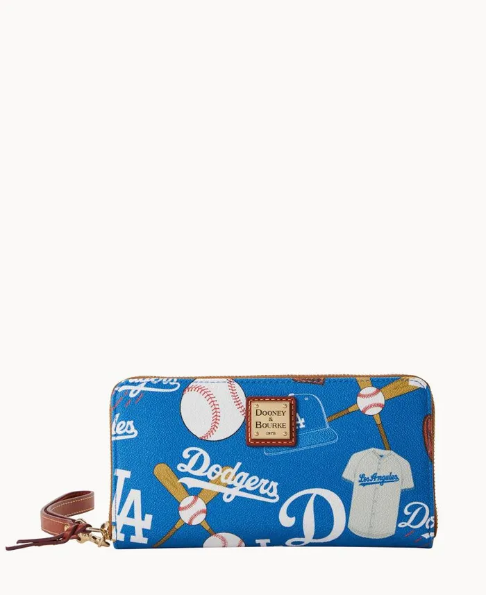 MLB Dodgers Large Zip Around Wristlet Dodgers ManWoman Dooney and Bourke Wallets