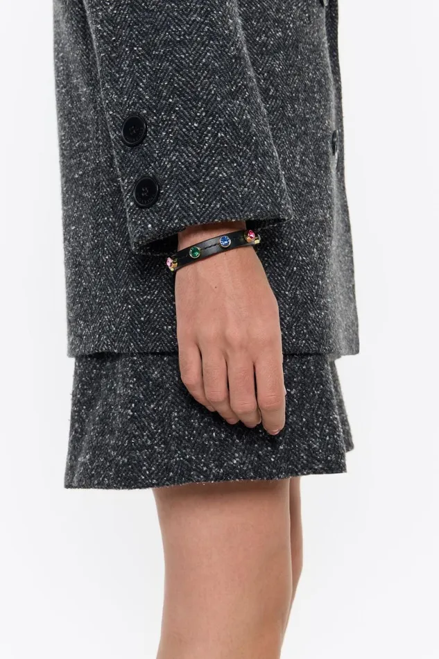 Multicolor Crystals Strap Bracelet Black Women Bimba Y Lola Jewelry Multicolor Crystals Strap Bracelet Black Women Bimba Y Lola Jewelry