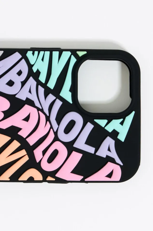 Multicolored Logo Silicone IPhone 15 Pro Case Pastel Pink Women Bimba Y Lola Phone Cases Multicolored Logo Silicone IPhone 15 Pro Case Pastel Pink Women Bimba Y Lola Phone Cases