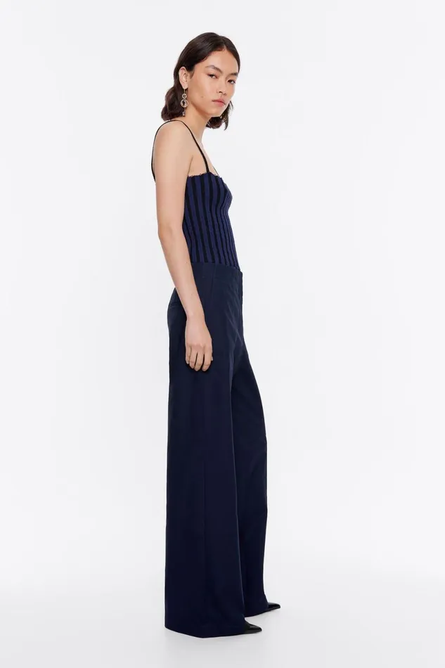 Navy Blue Cotton Seam Trousers Navy Women Bimba Y Lola Trousers Navy Blue Cotton Seam Trousers Navy Women Bimba Y Lola Trousers
