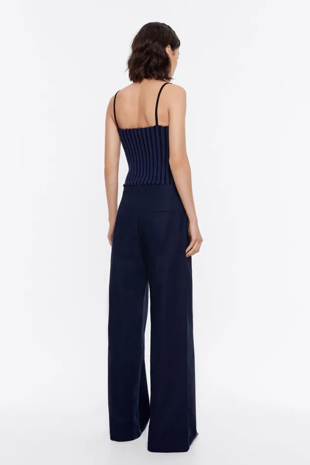 Navy Blue Cotton Seam Trousers Navy Women Bimba Y Lola Trousers Navy Blue Cotton Seam Trousers Navy Women Bimba Y Lola Trousers