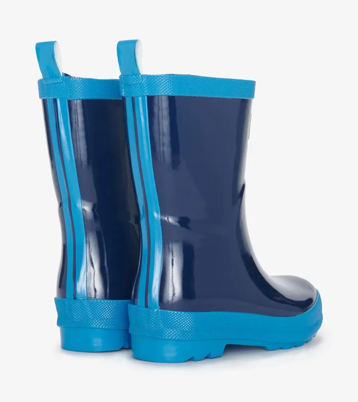Navy Shiny Rain Boots Hatley