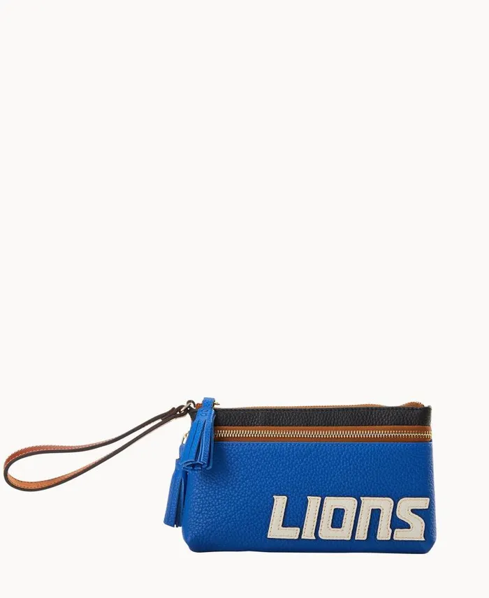 NFL Lions Double Zip Wristlet Lions ManWoman Dooney and Bourke Wallets