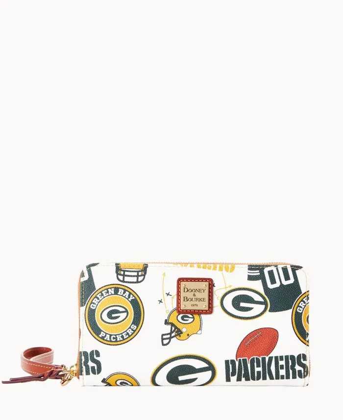 NFL Packers Large Zip Around Wristlet Packers ManWoman Dooney and Bourke Wallets