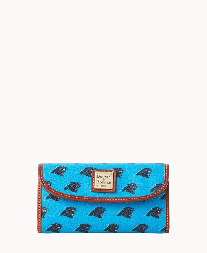 NFL Panthers Continental Clutch Panthers ManWoman Dooney and Bourke Wallets
