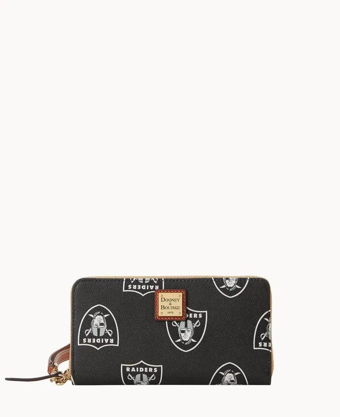 NFL Raiders Large Zip Around Wristlet Raiders ManWoman Dooney and Bourke Wallets