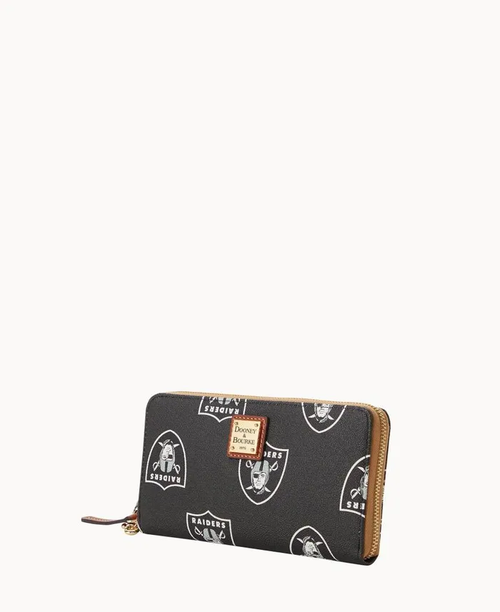 NFL Raiders Large Zip Around Wristlet Raiders ManWoman Dooney and Bourke Wallets NFL Raiders Large Zip Around Wristlet Raiders ManWoman Dooney and Bourke Wallets