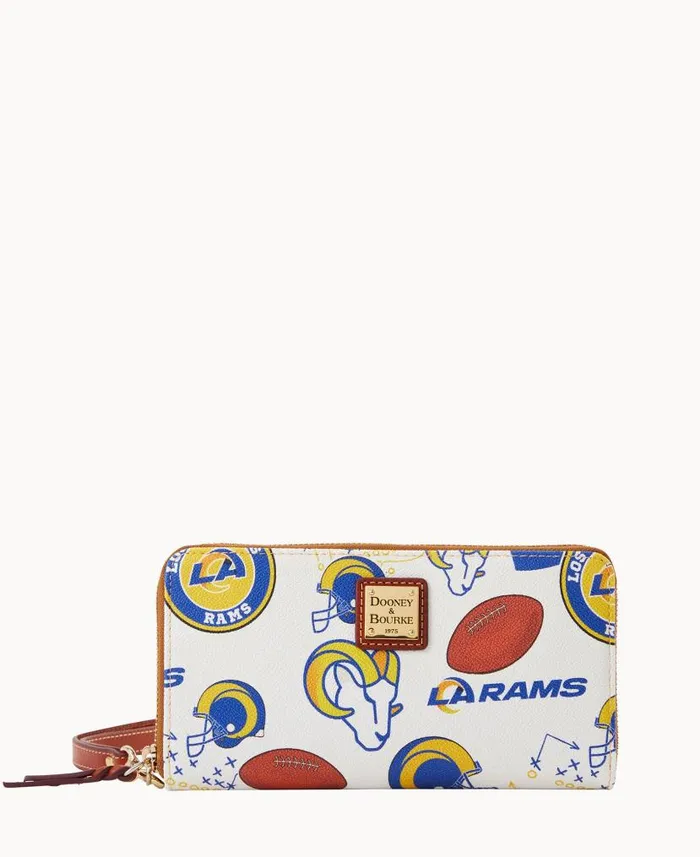 NFL Rams Large Zip Around Wristlet Rams ManWoman Dooney and Bourke Wallets