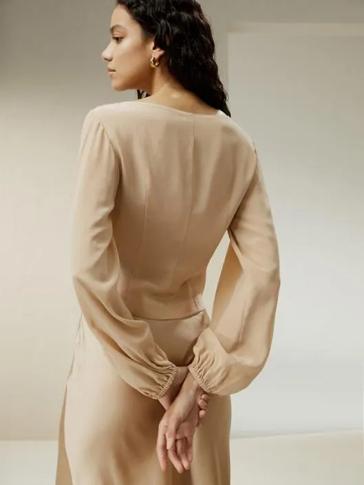 Nipped Waist Crpe De Chine Blouse Women Blouses Lilysilk Shirts
