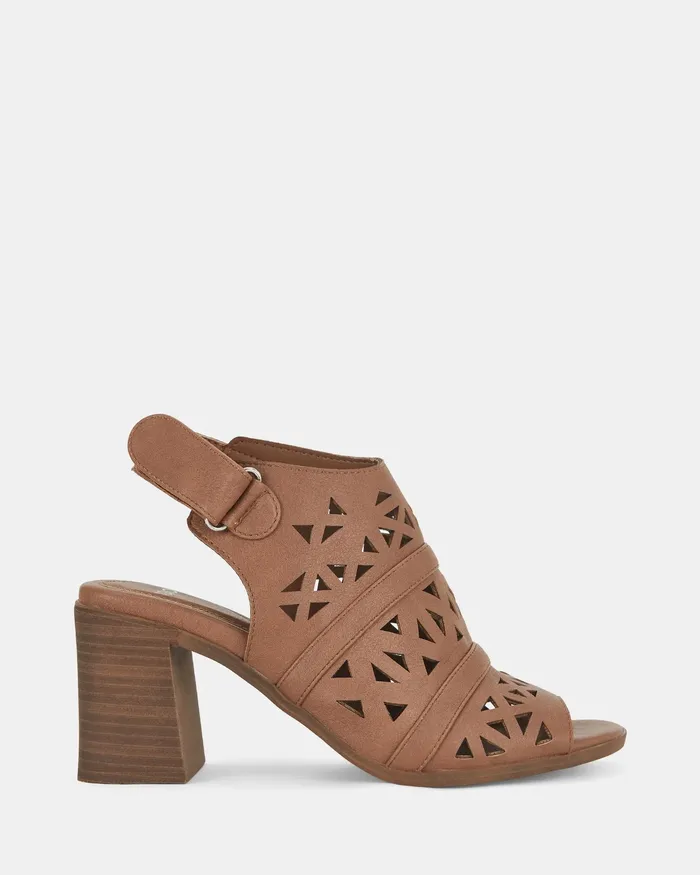 NOVO Shoes Block Heels Women FRASER TAN