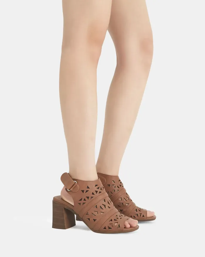 NOVO Shoes Block Heels Women FRASER TAN