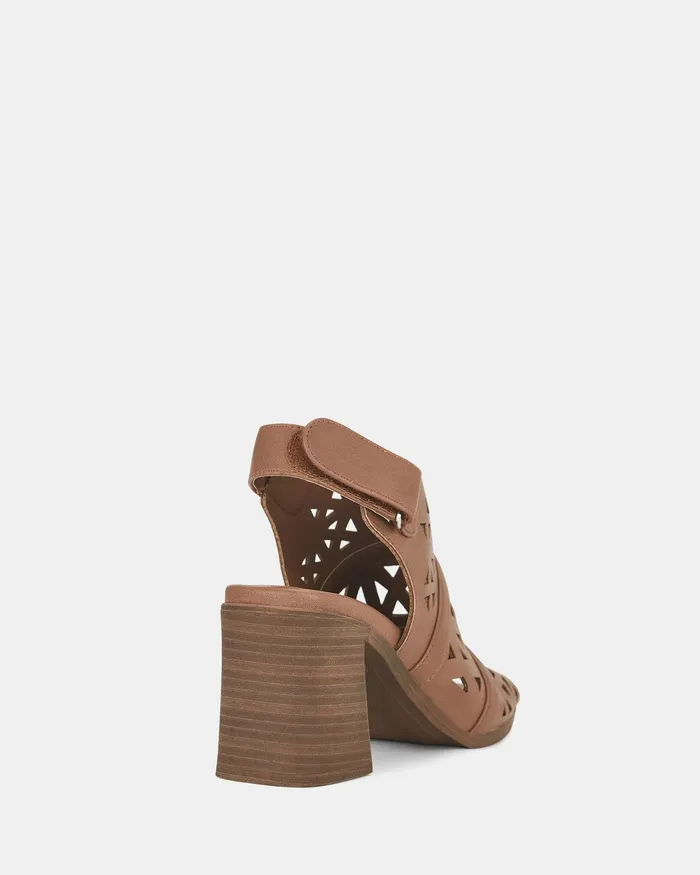 NOVO Shoes Block Heels Women FRASER TAN