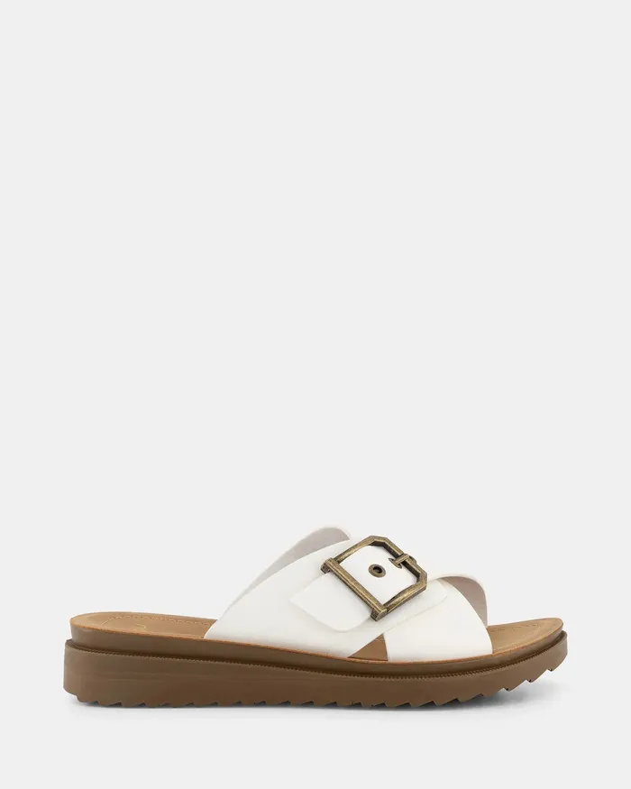 NOVO Shoes Flat Sandals Women SIDNIE WHITE Sandals