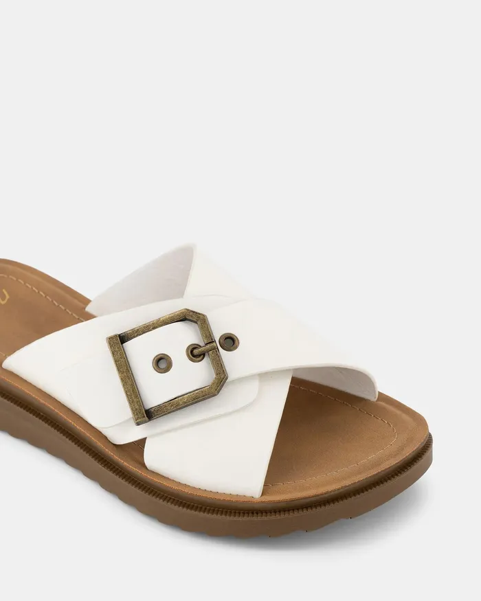 NOVO Shoes Flat Sandals Women SIDNIE WHITE Sandals