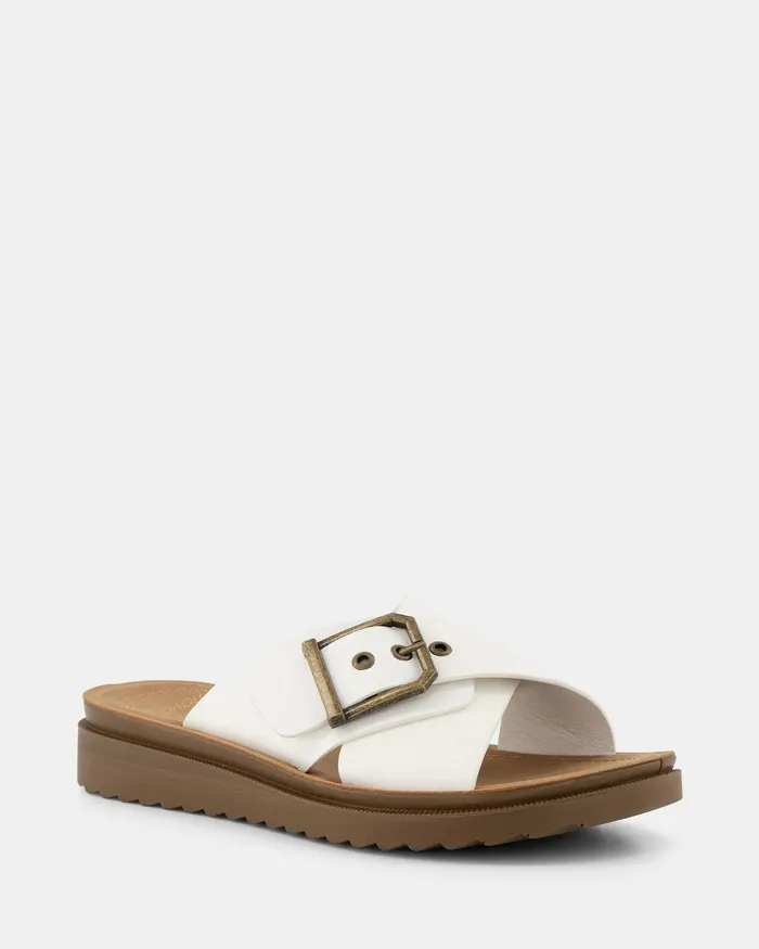 NOVO Shoes Flat Sandals Women SIDNIE WHITE Sandals